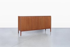 Crédence vintage en acajou et travertin par Paul McCobb pour Calvin Furniture