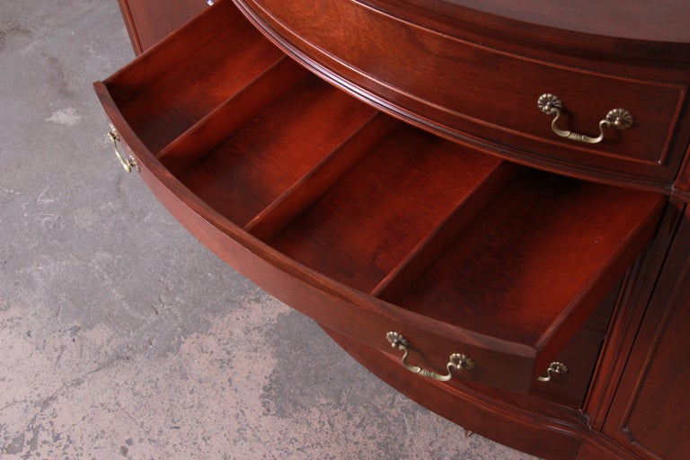 Vintage Mahogany Bow Front Sideboard Buffet at 1stDibs
