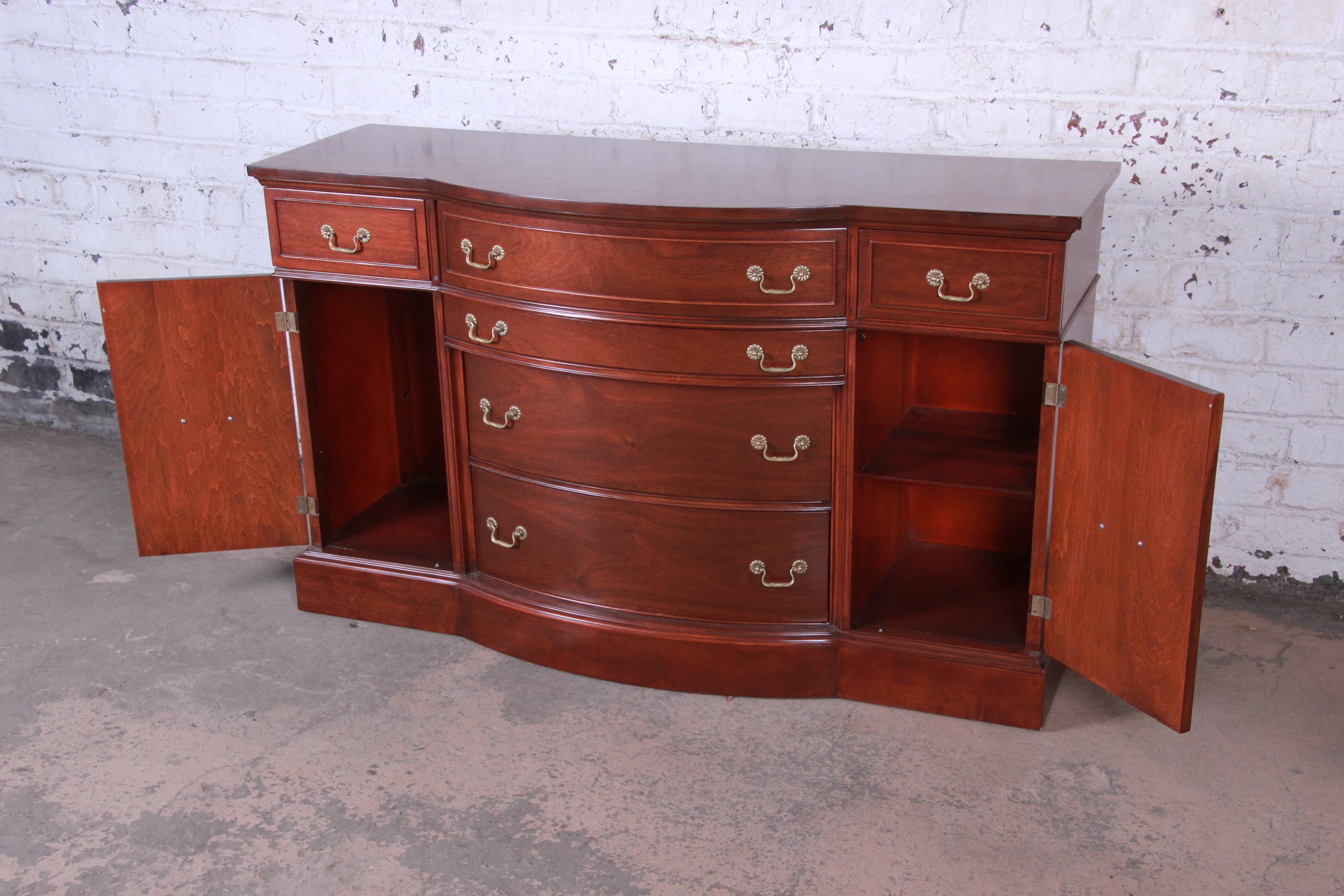 American Vintage Mahogany Bow Front Sideboard Buffet