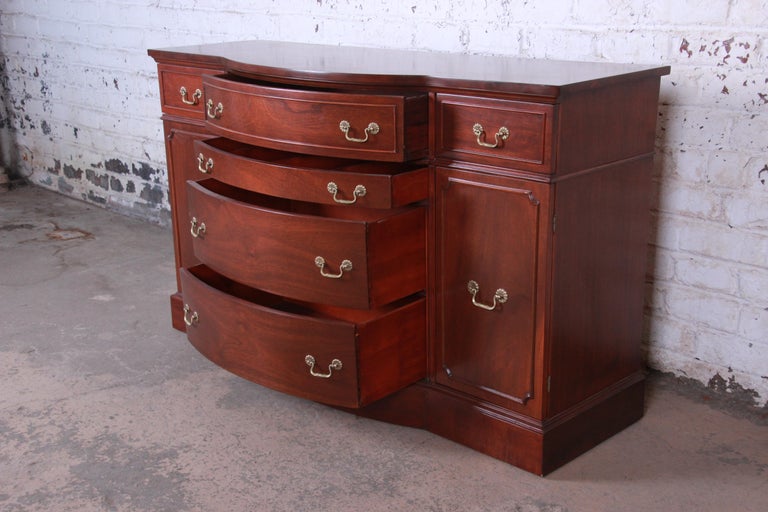 Vintage Mahogany Bow Front Sideboard Buffet at 1stDibs