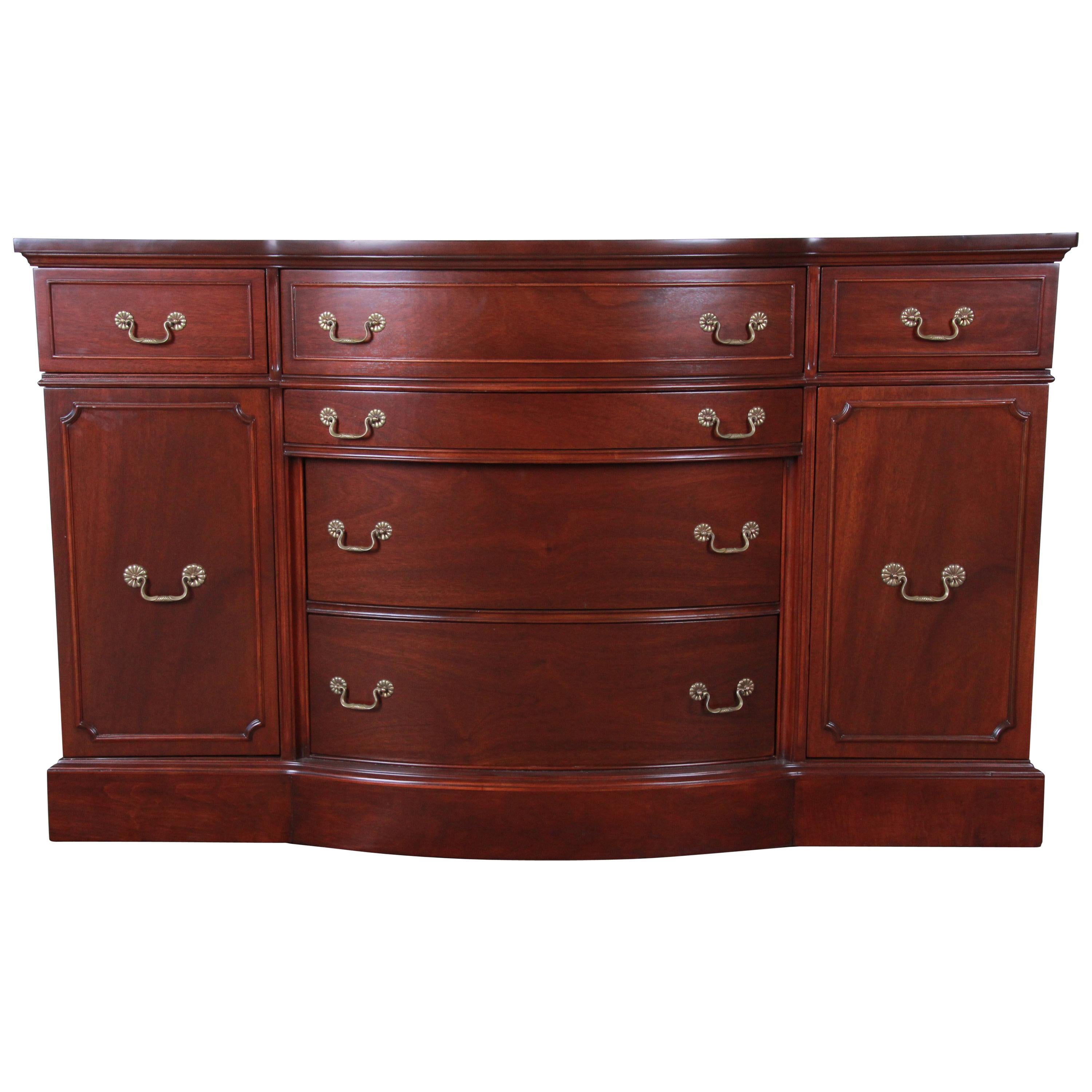 Vintage Mahogany Bow Front Sideboard Buffet