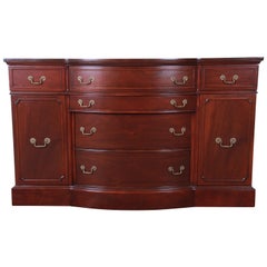 Vintage Mahogany Bow Front Sideboard Buffet