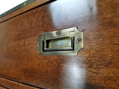 Vintage Mahogany and Brass Military Chest of Drawers Campaign