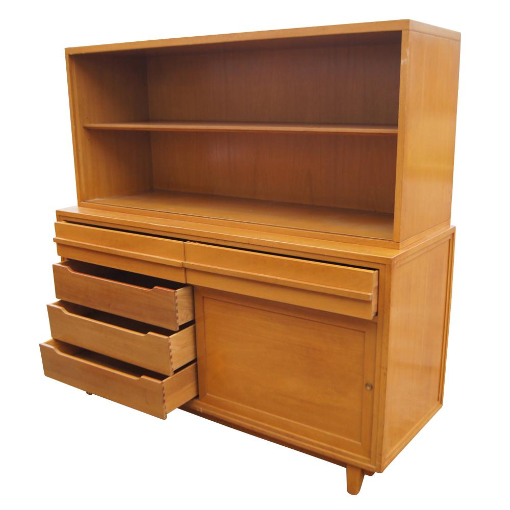 American Vintage Mahogany Breakfront Four Shelves For Sale