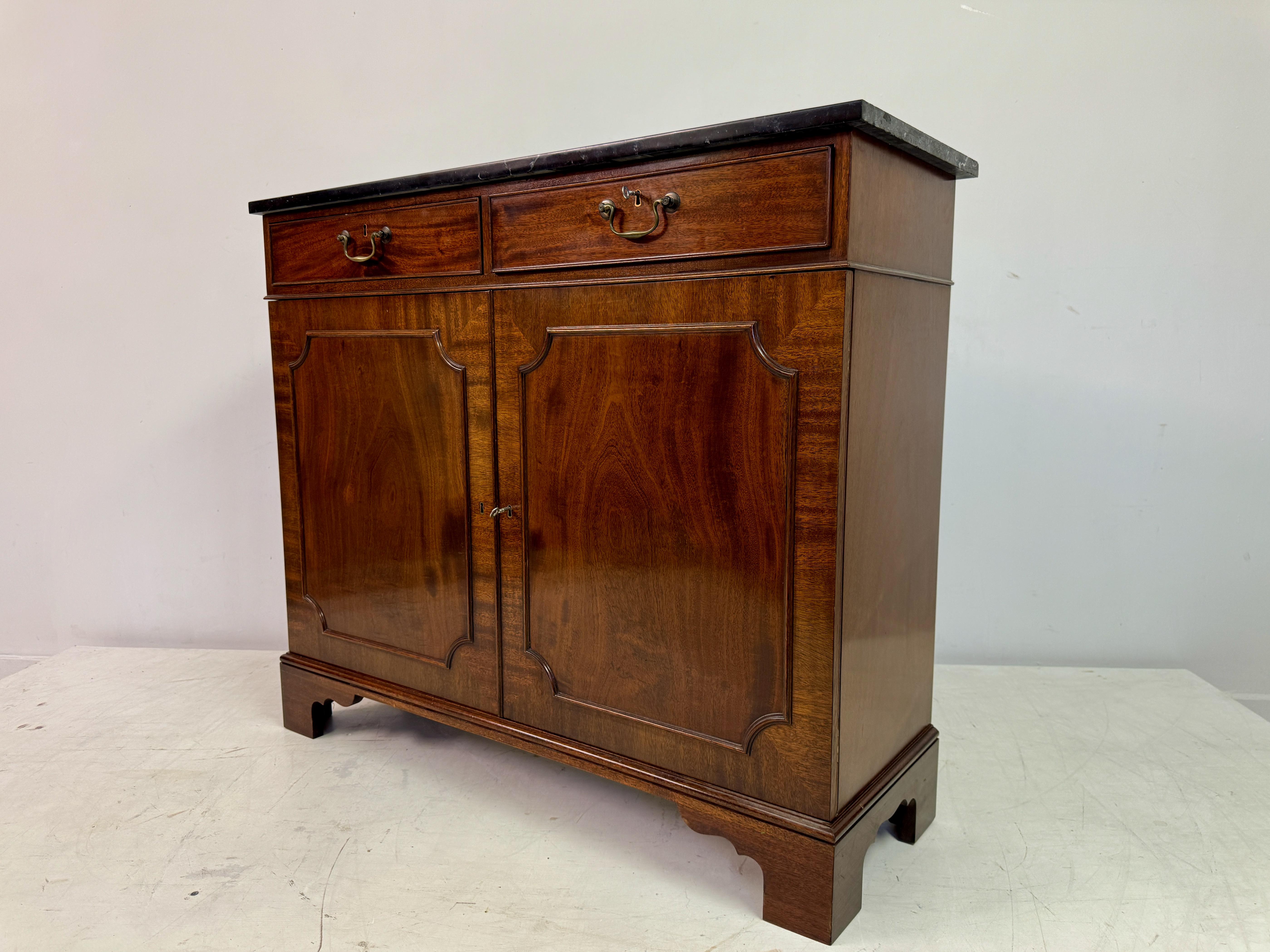 Vintage Mahogany Buffet or Server with Marble Top By William Tillman 5