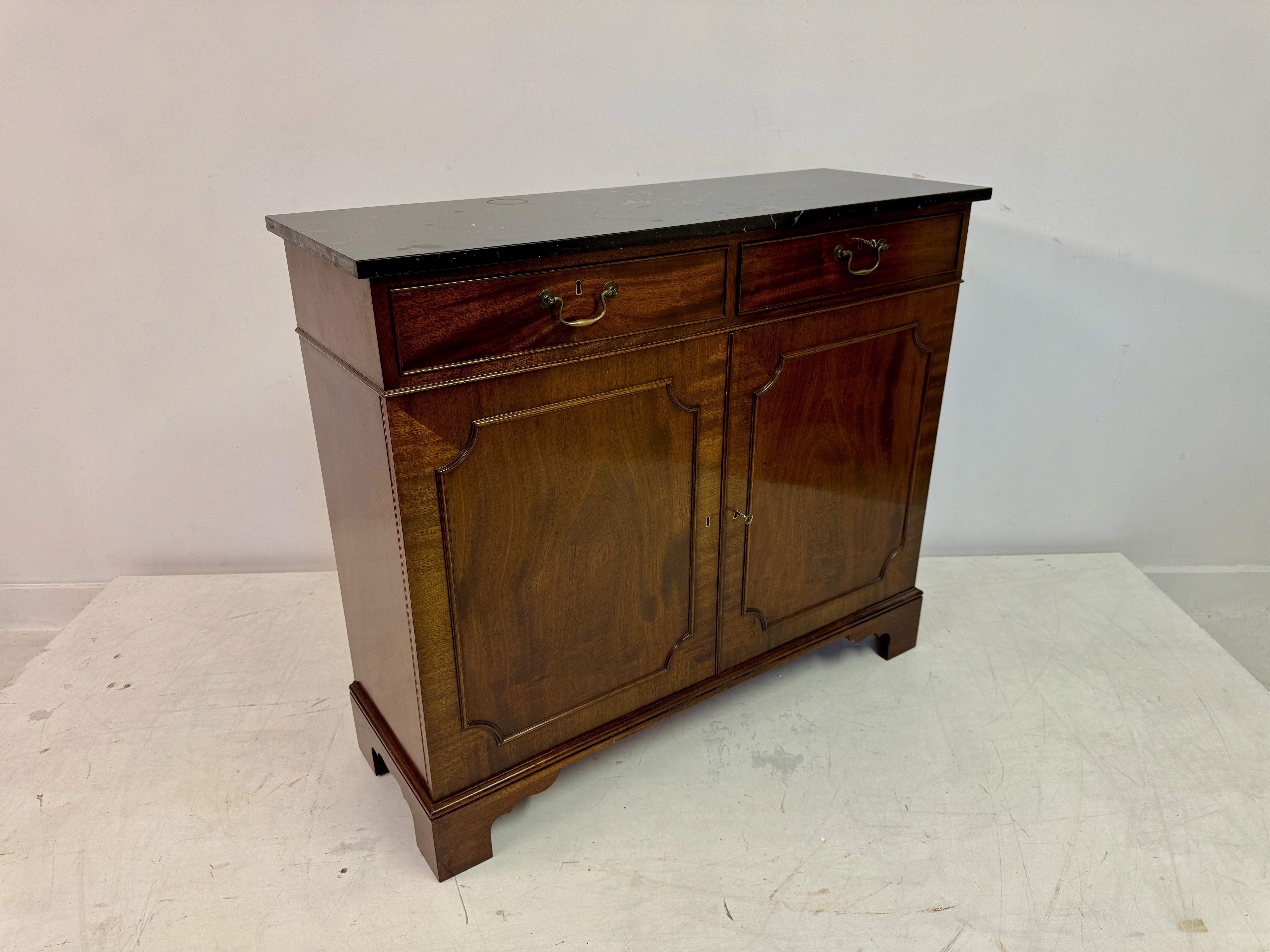 Vintage Mahogany Buffet or Server with Marble Top By William Tillman 7