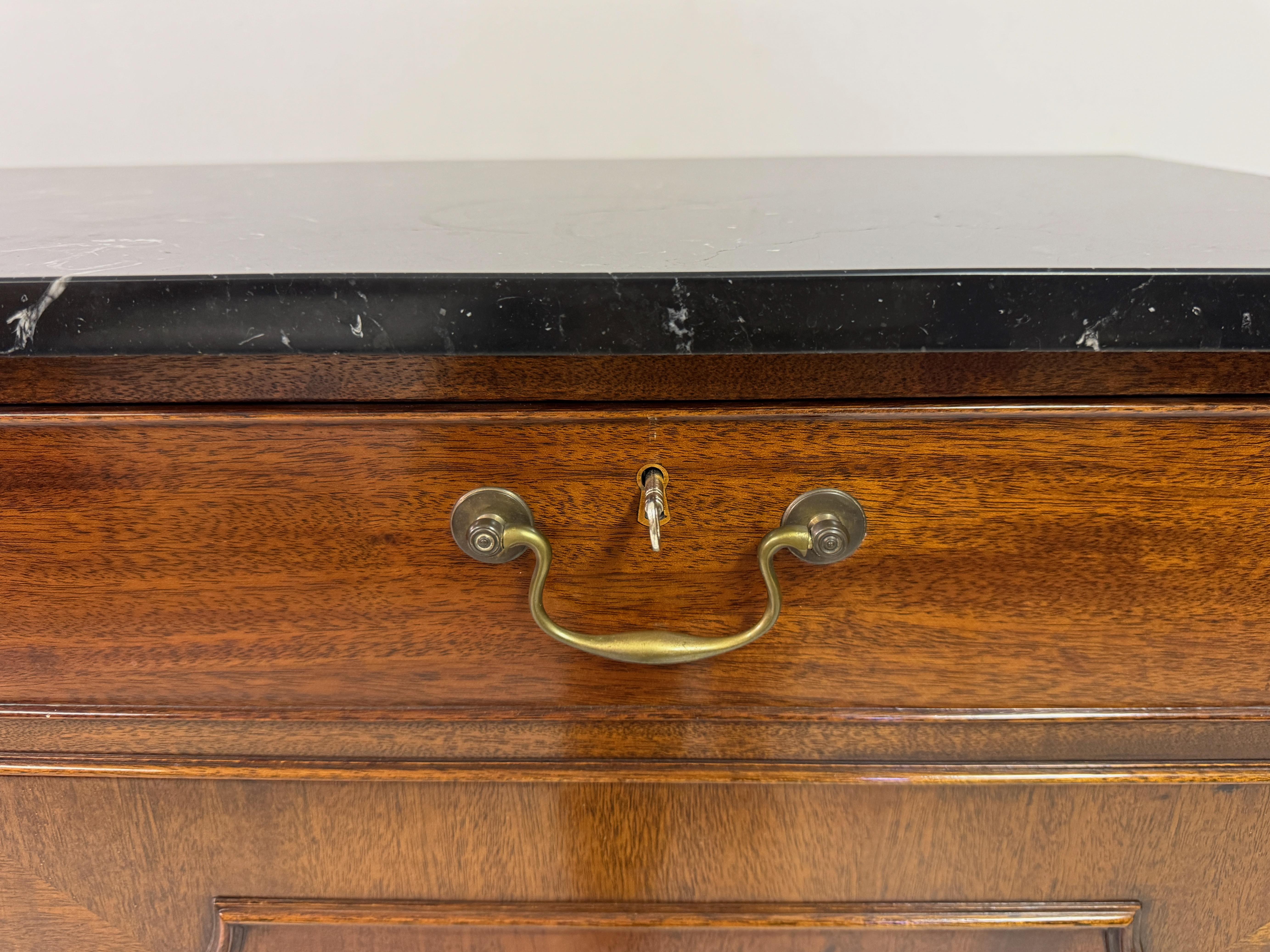 Vintage Mahogany Buffet or Server with Marble Top By William Tillman In Good Condition In London, London