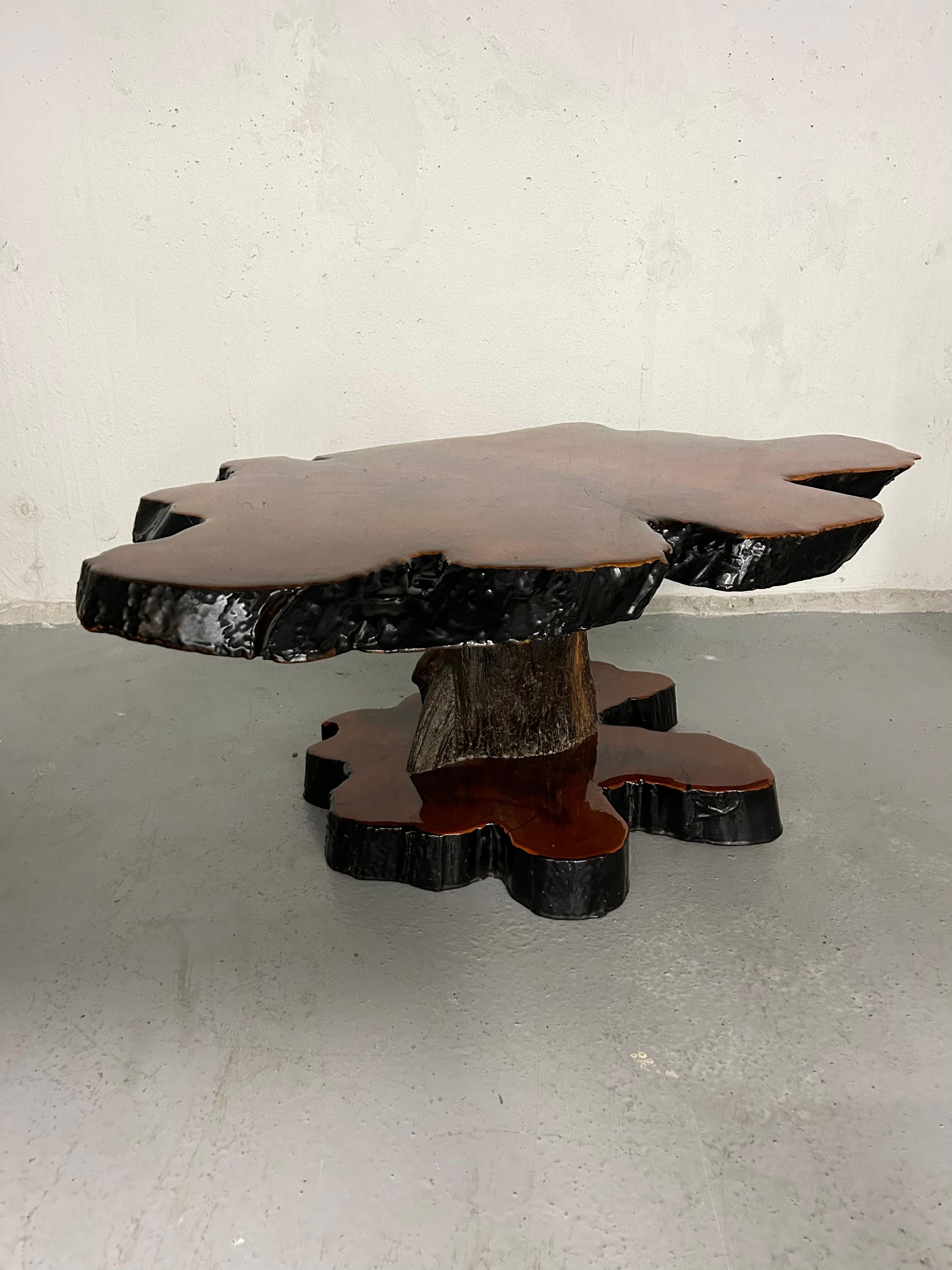 vintage redwood burl coffee table