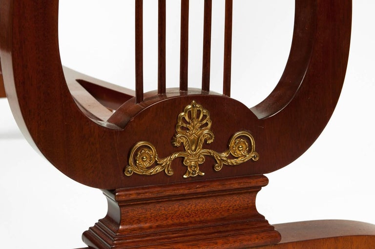 Vintage Mahogany Burl Wood Writing Desk or Console Table For Sale at