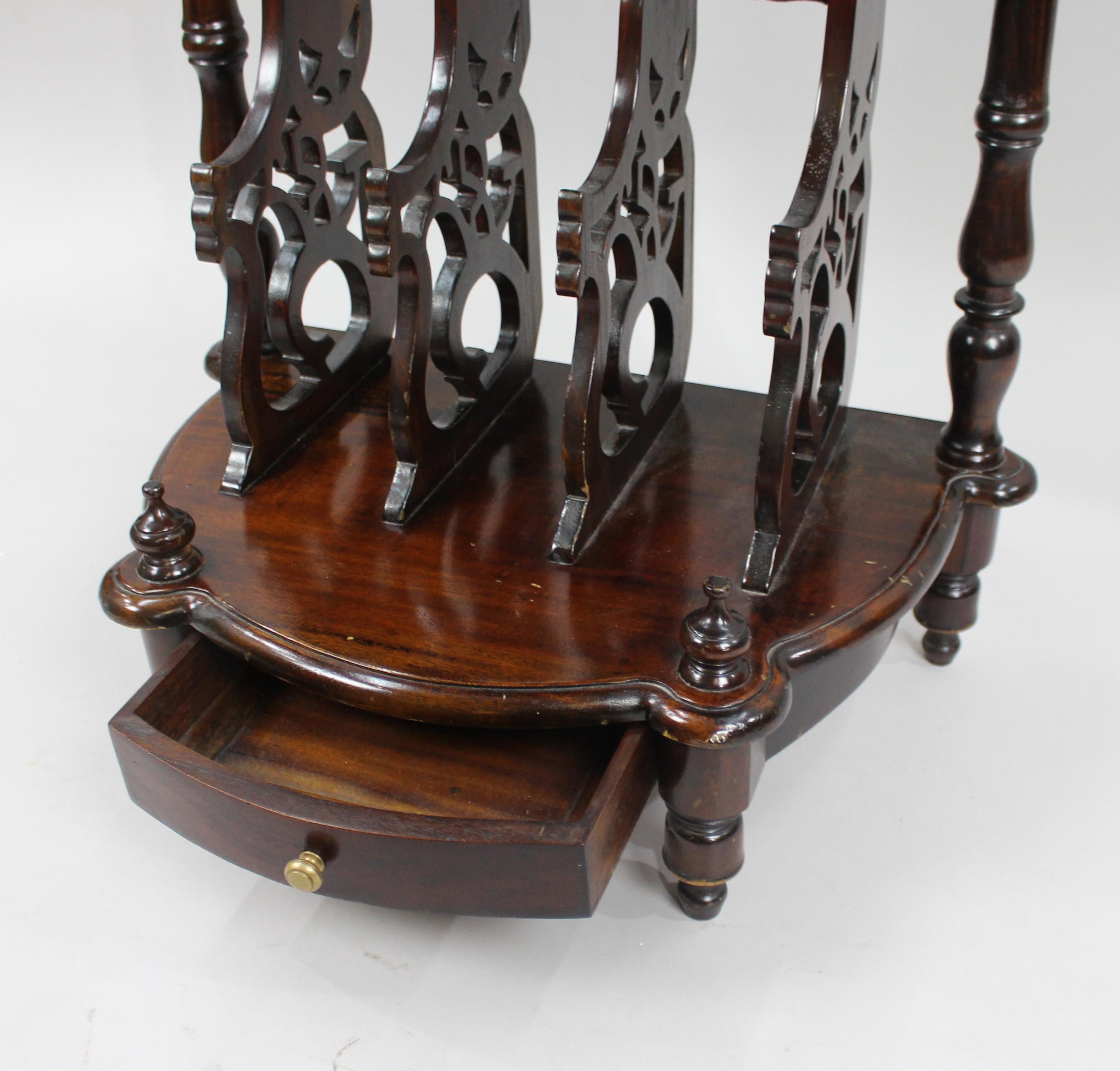 Vintage Mahogany Canterbury Magazine Rack 1