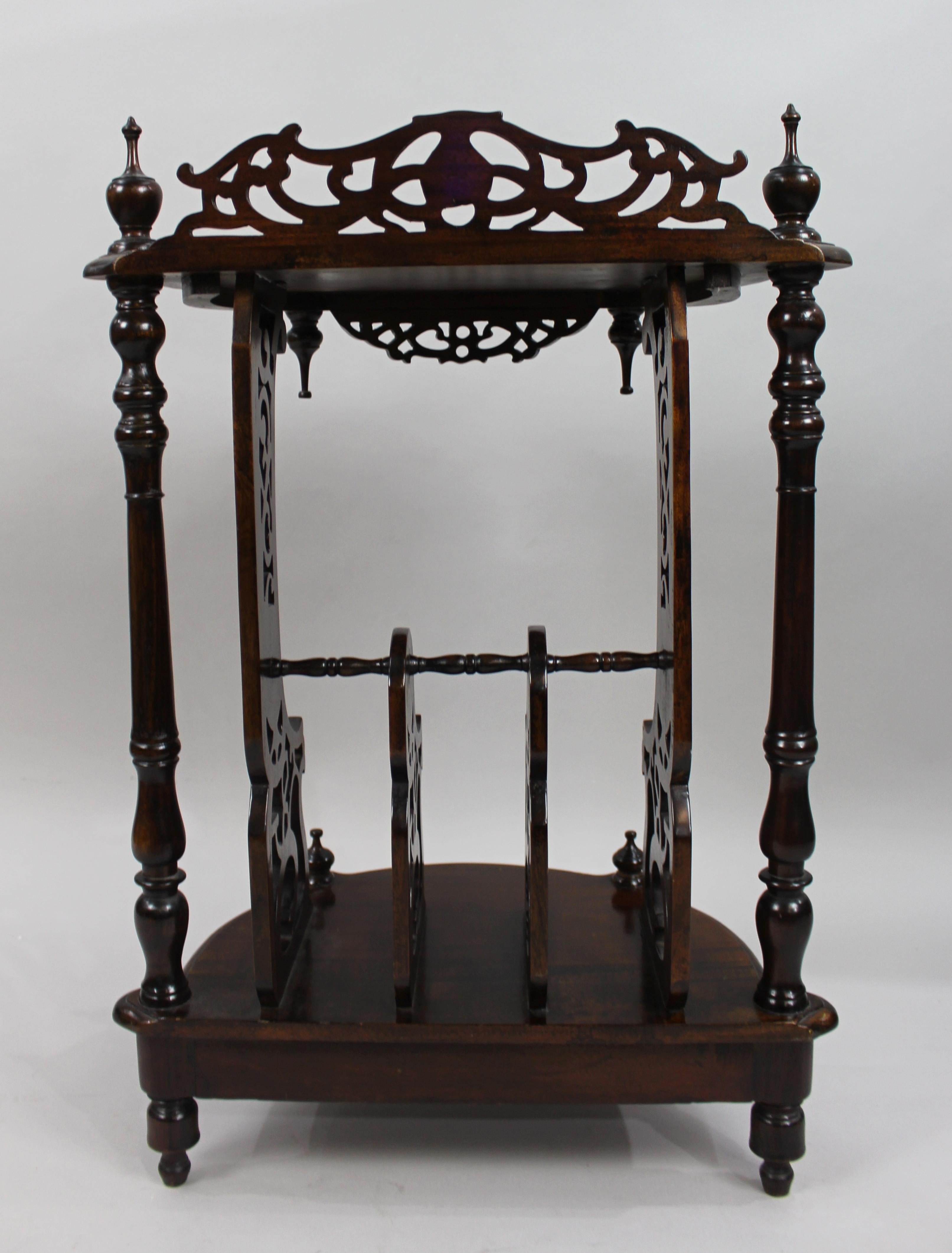 Vintage Mahogany Canterbury Magazine Rack 2