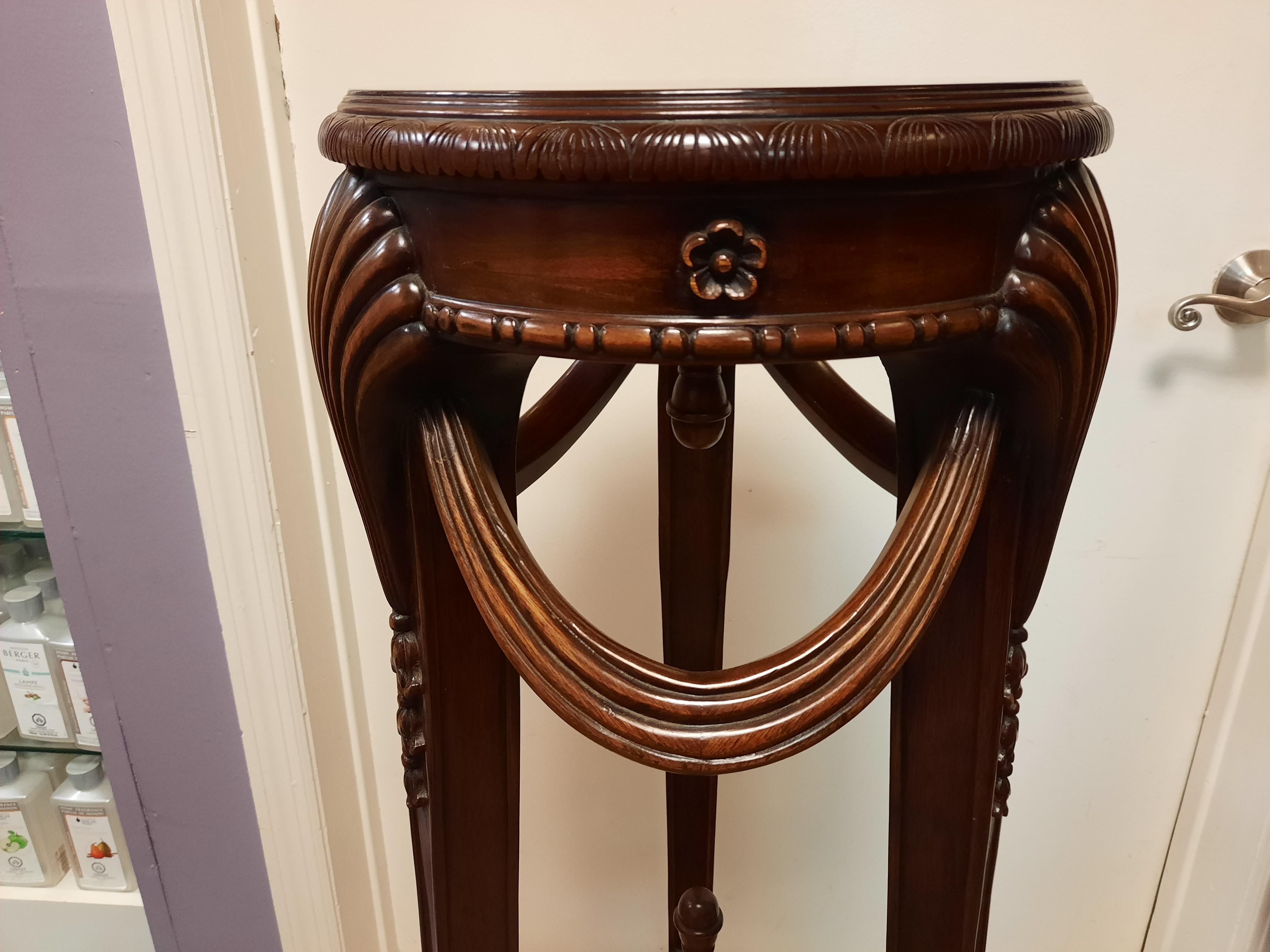 Vintage Mahogany Carved Pedestal For Sale 6