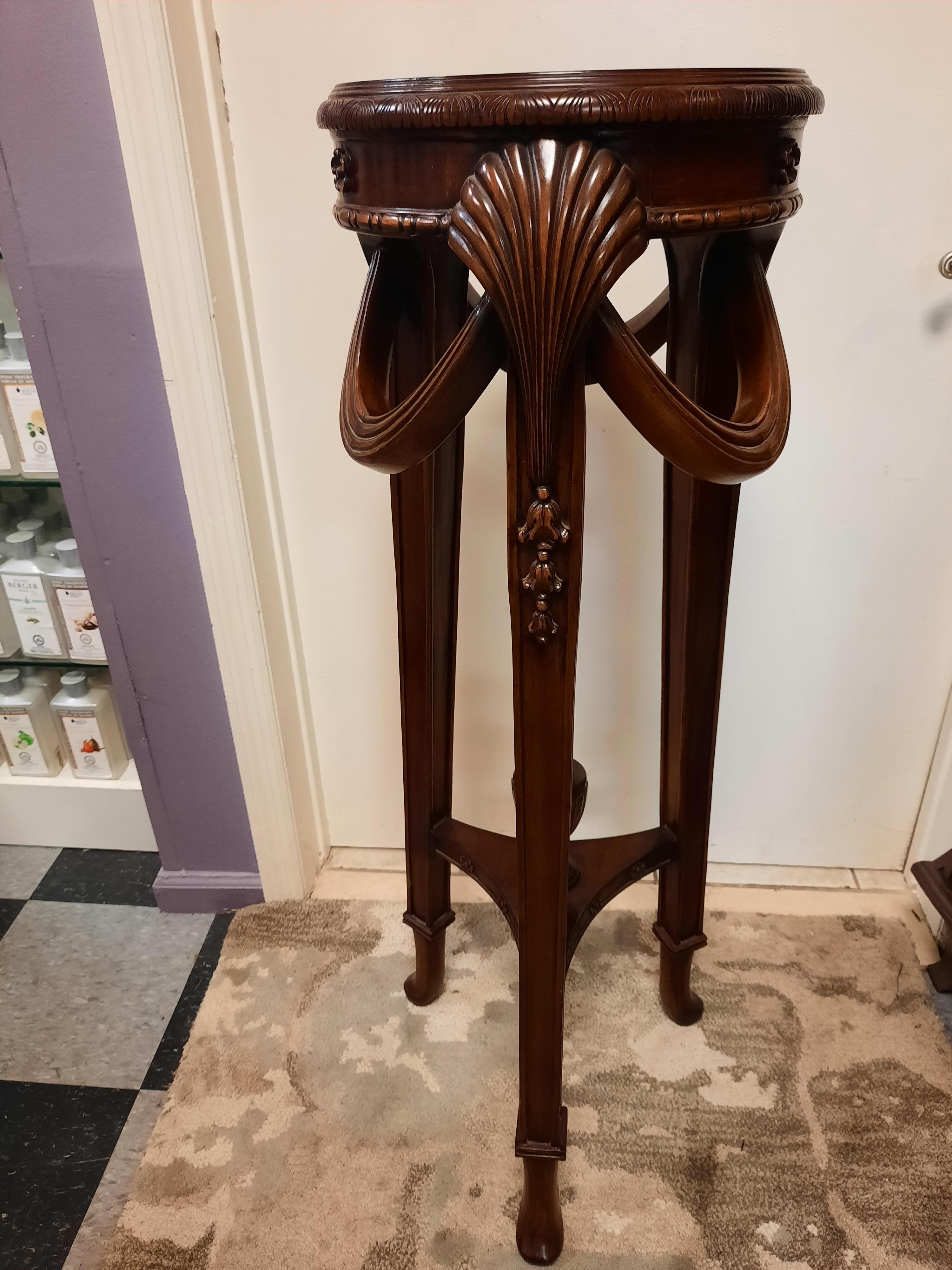 Vintage Mahogany Carved Pedestal For Sale 7