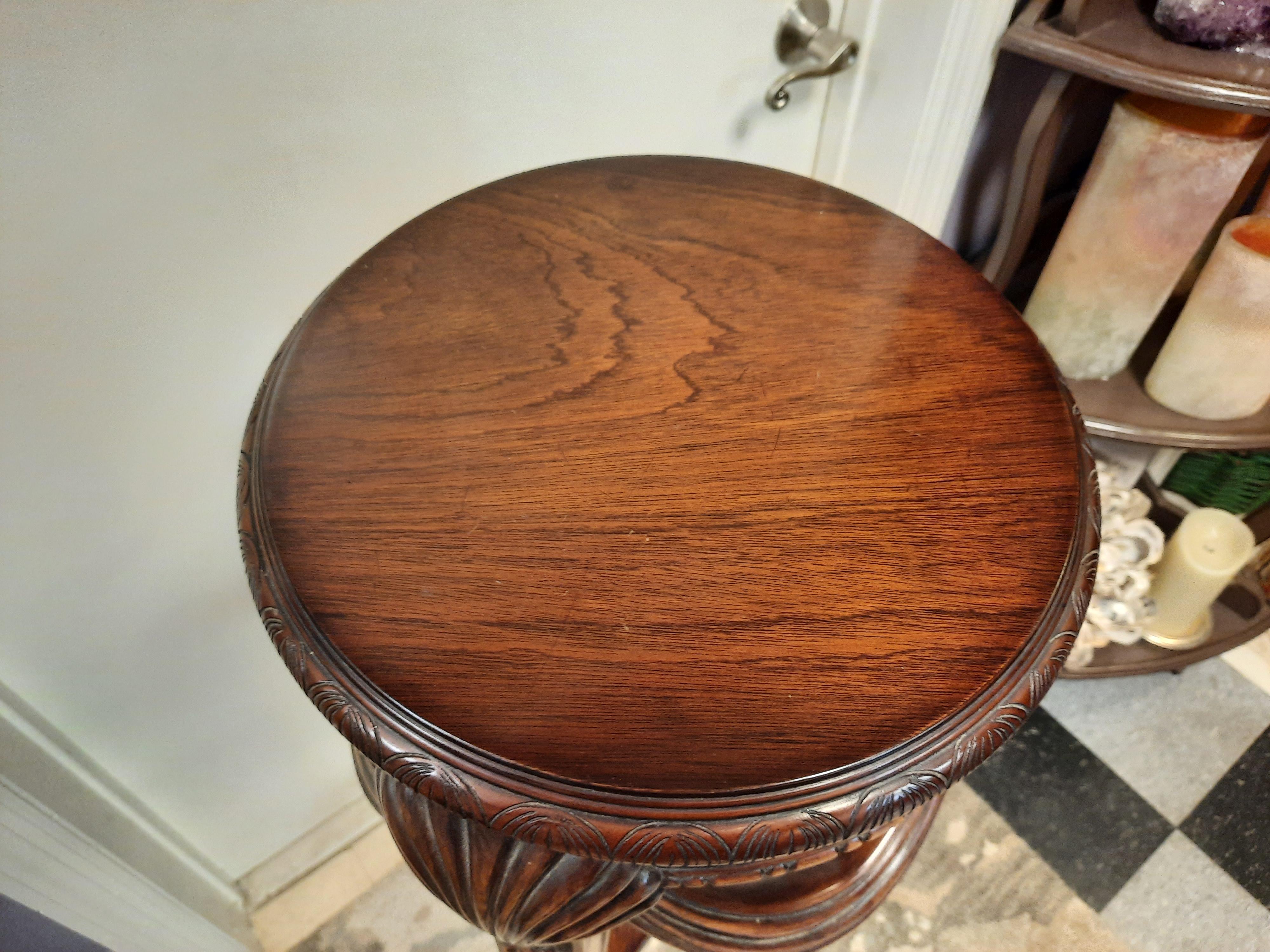 Vintage Mahogany Carved Pedestal For Sale 5