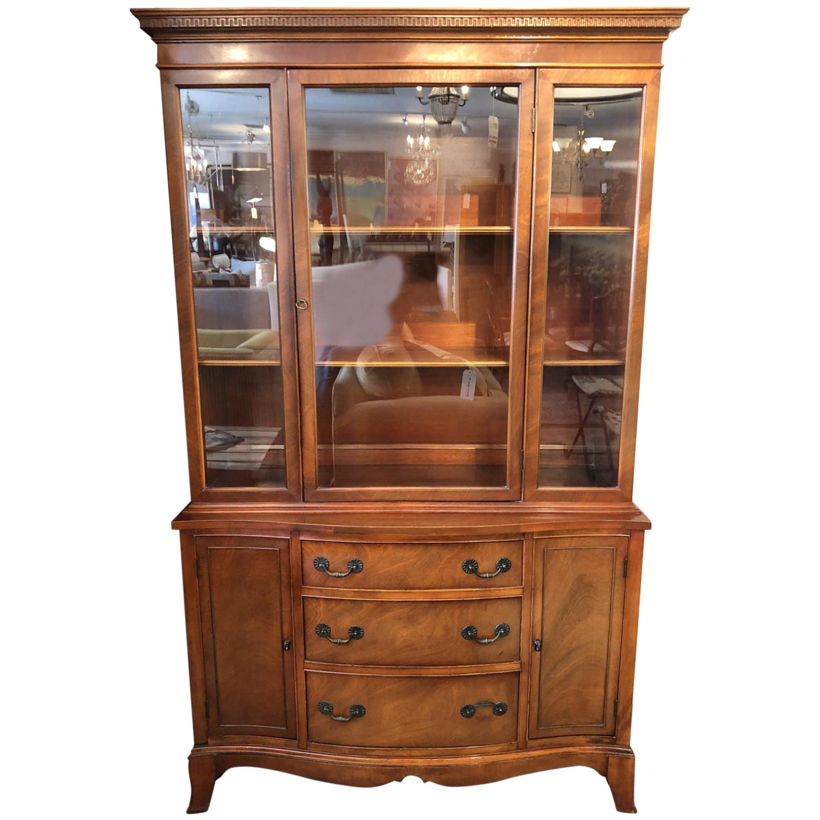 Vintage Mahogany China Hutch For Sale