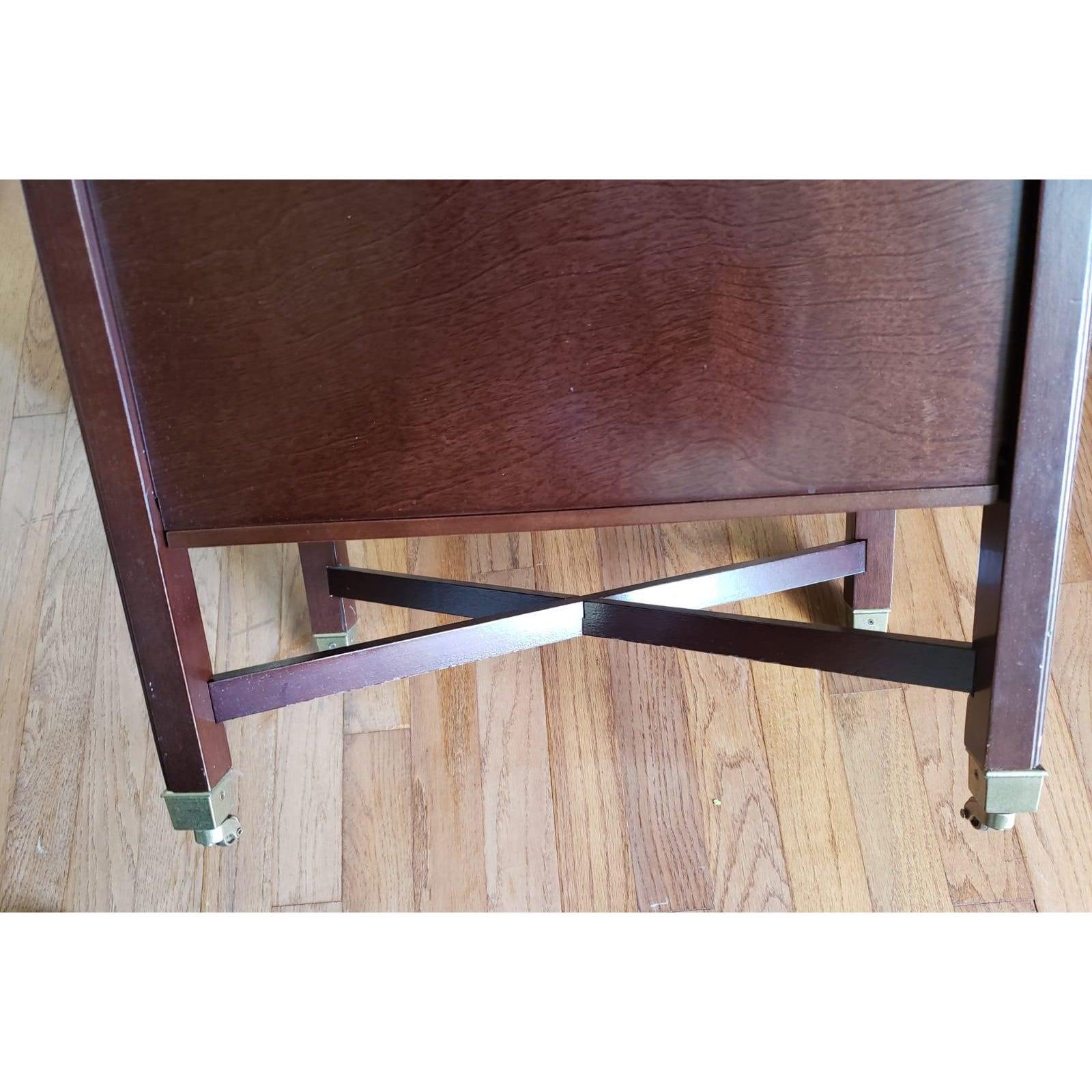 Woodwork Vintage Mahogany Chippendale Style Magazine Rack on Wheels For Sale