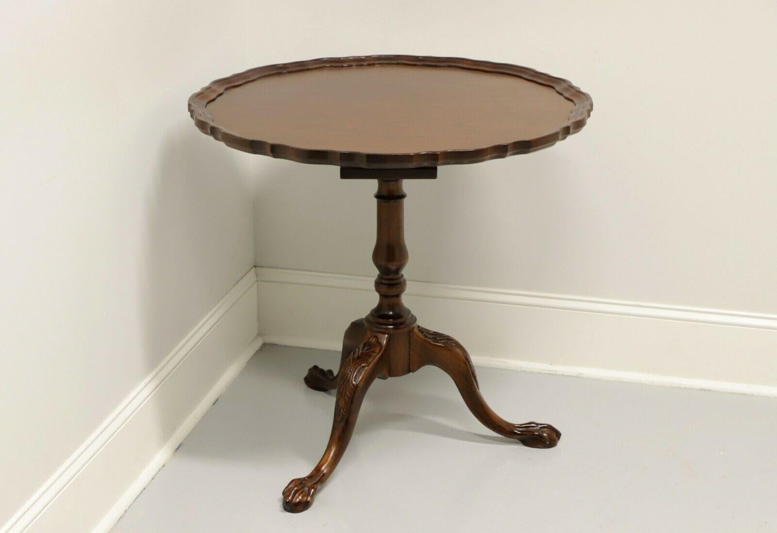 Vintage Mahogany Chippendale Tilt-Top Ball in Claw Pie Crust Table 5