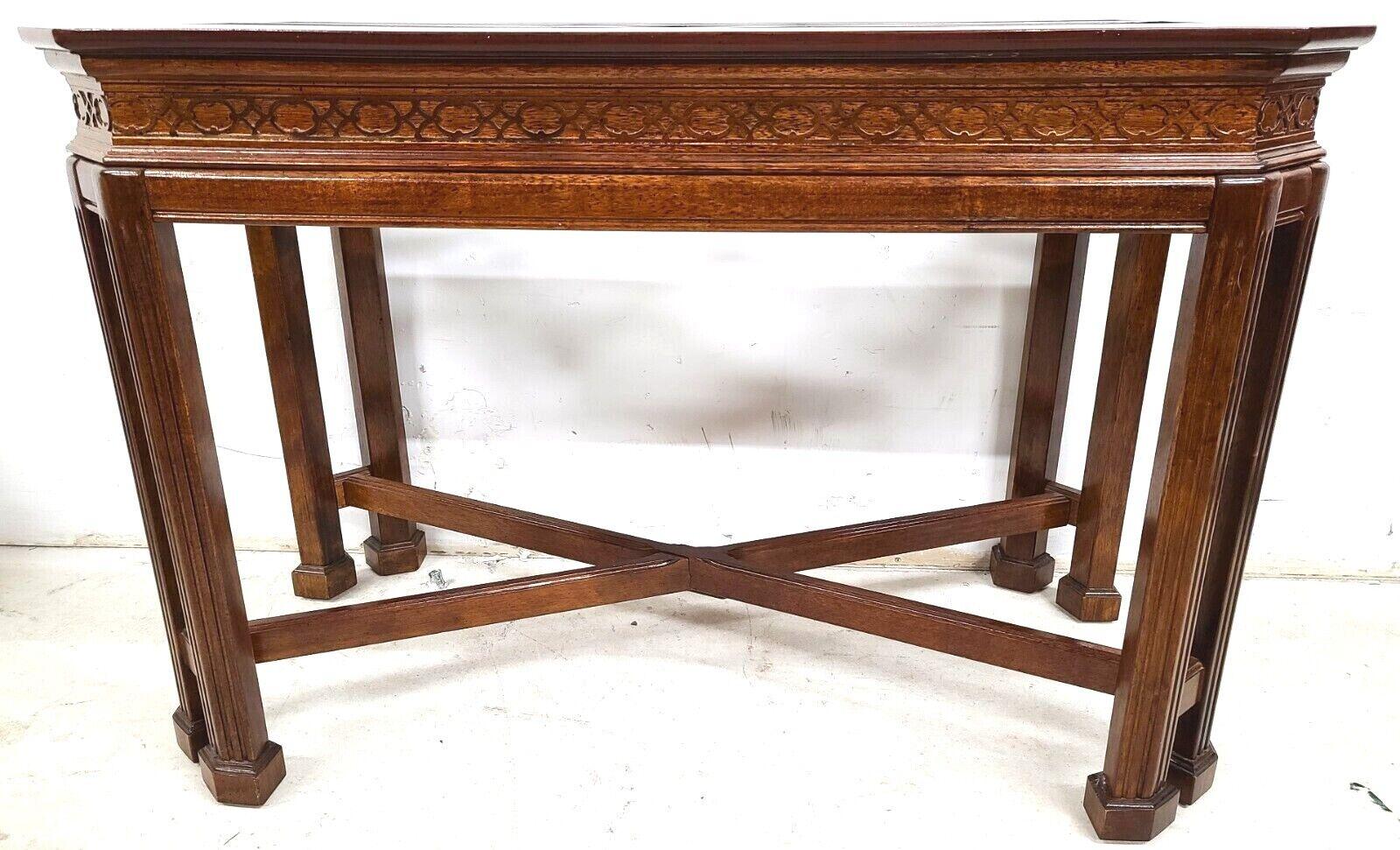 Late 20th Century Vintage Mahogany Console Sofa Dining Table Base by Universal Furniture For Sale