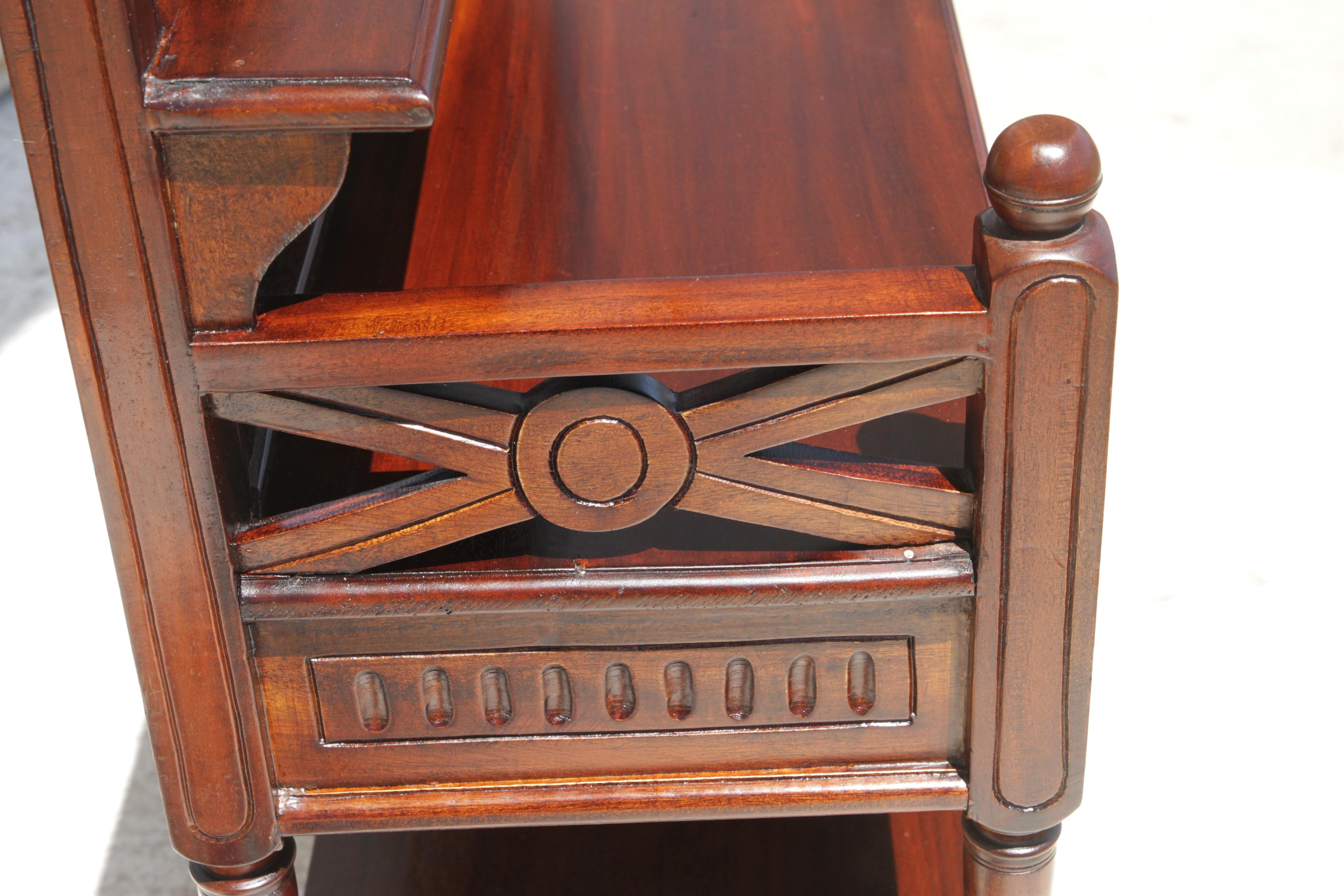 20ième siècle Vintage Mahogany Console Table Hall Table Cheveret Desk With Mirror en vente