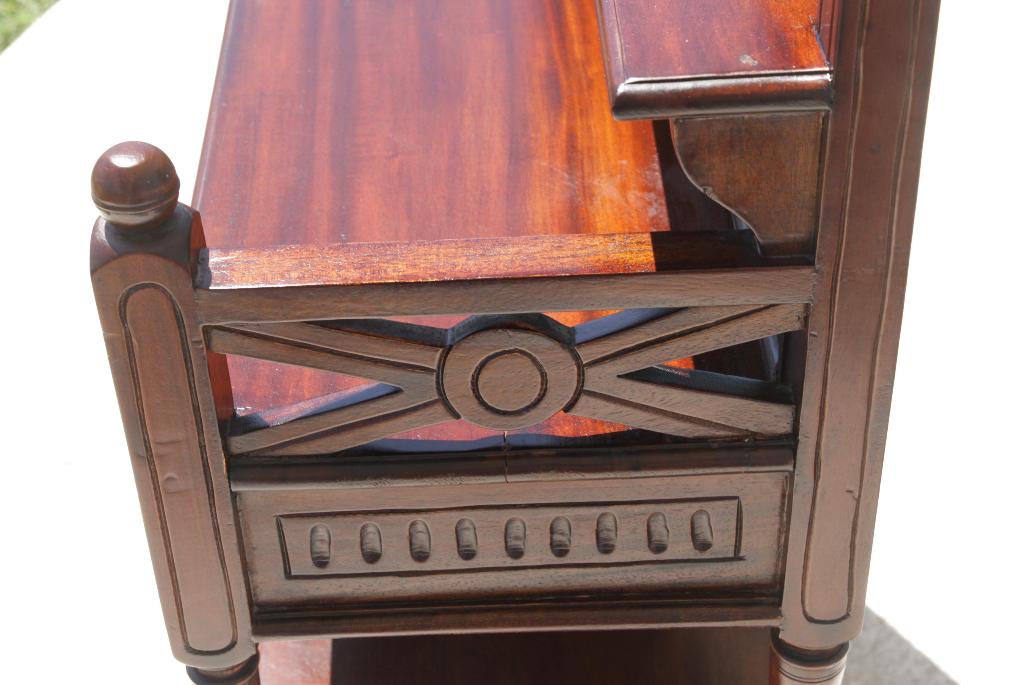 Acajou Vintage Mahogany Console Table Hall Table Cheveret Desk With Mirror en vente