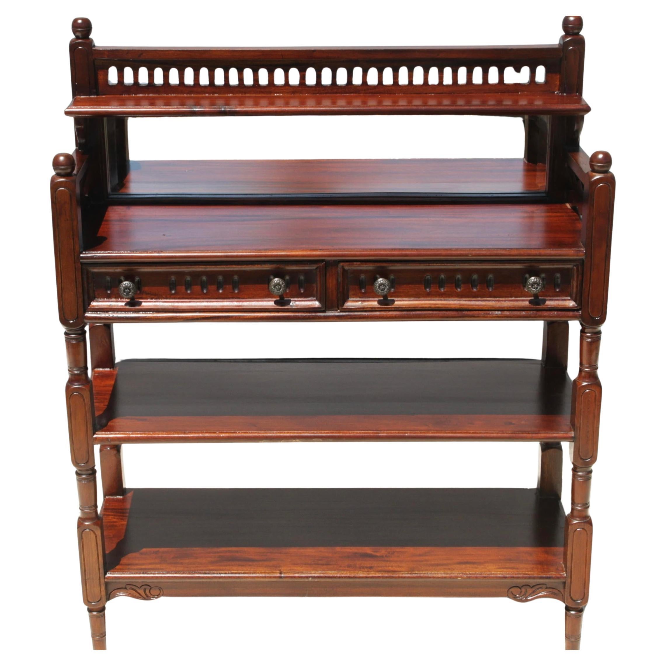 Vintage Mahogany Console Table Hall Table Cheveret Desk With Mirror en vente