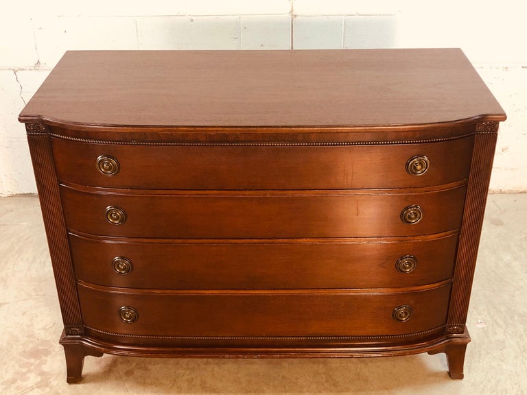 Vintage Mahogany Curved Front Federal Style Dresser at 1stDibs