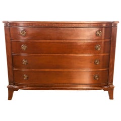 Vintage Mahogany Curved Front Federal Style Dresser