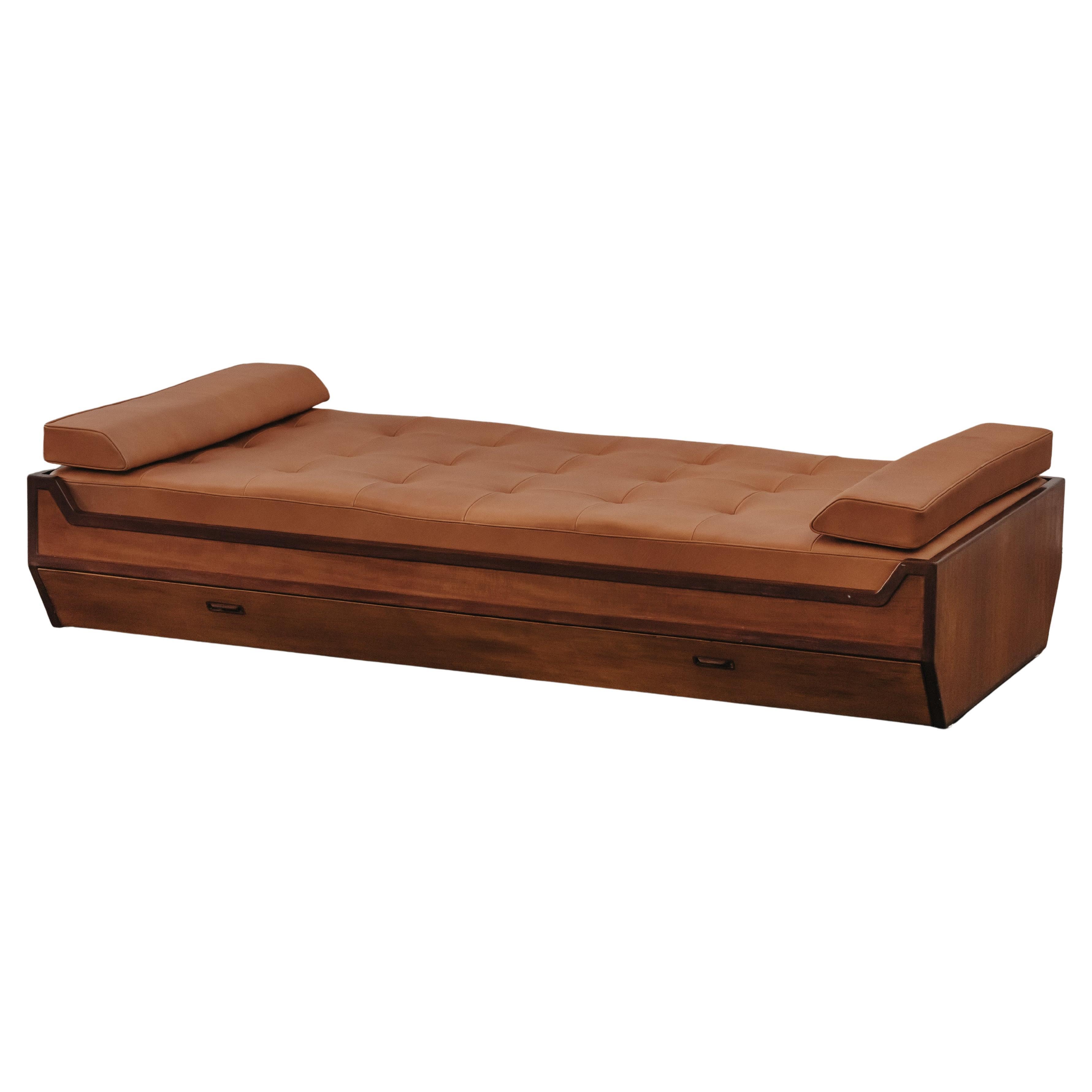 Vintage Mahogany Daybed By Rud. Rasmussen Cabinetmakers, Denmark 1960s For Sale