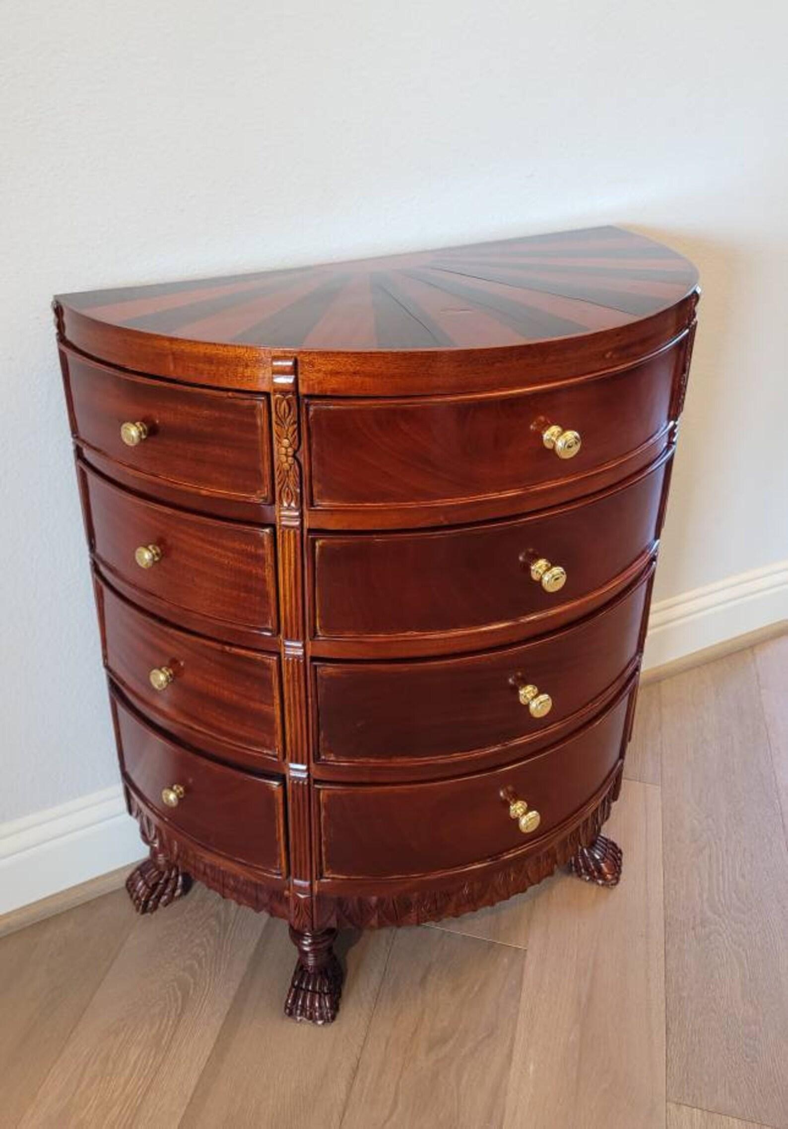 Vintage Mahogany Demilune Chest of Drawers In Good Condition In Forney, TX