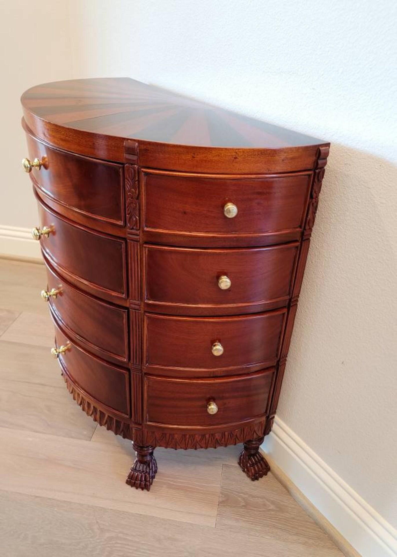 20th Century Vintage Mahogany Demilune Chest of Drawers