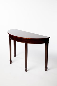 Vintage Mahogany Demilune Table on Spade Feet