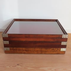 Vintage Mahogany Display Cabinet Wall Hanging Notice Board Jewellery Display Box