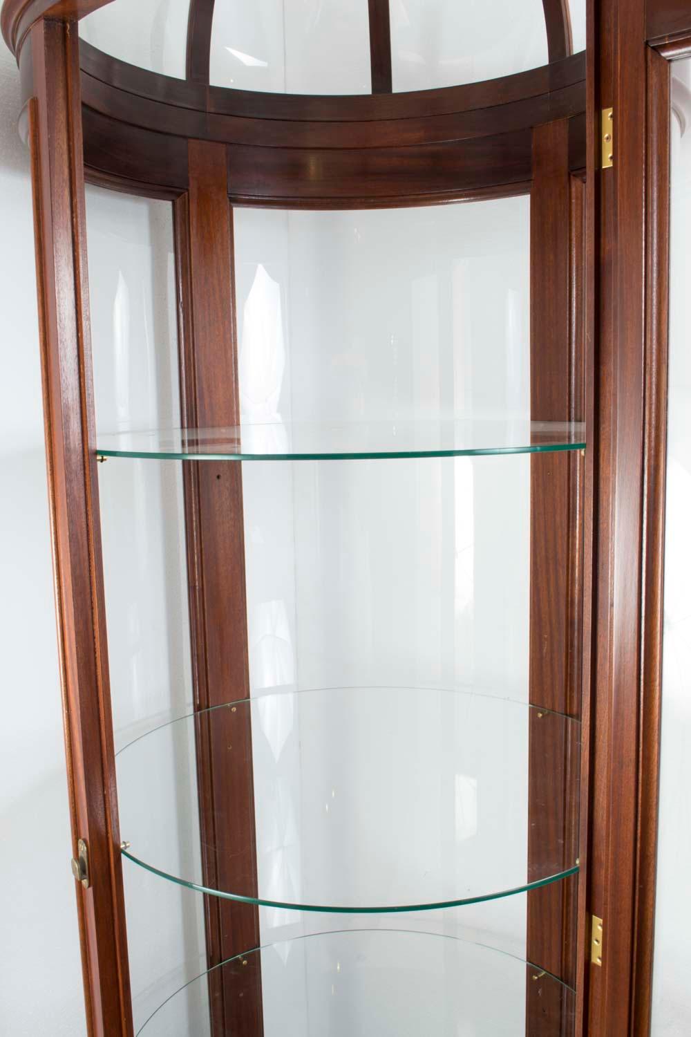 round glass display cabinet