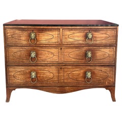 Vintage Mahogany Dresser with Brass Pulls & Black Marble Top
