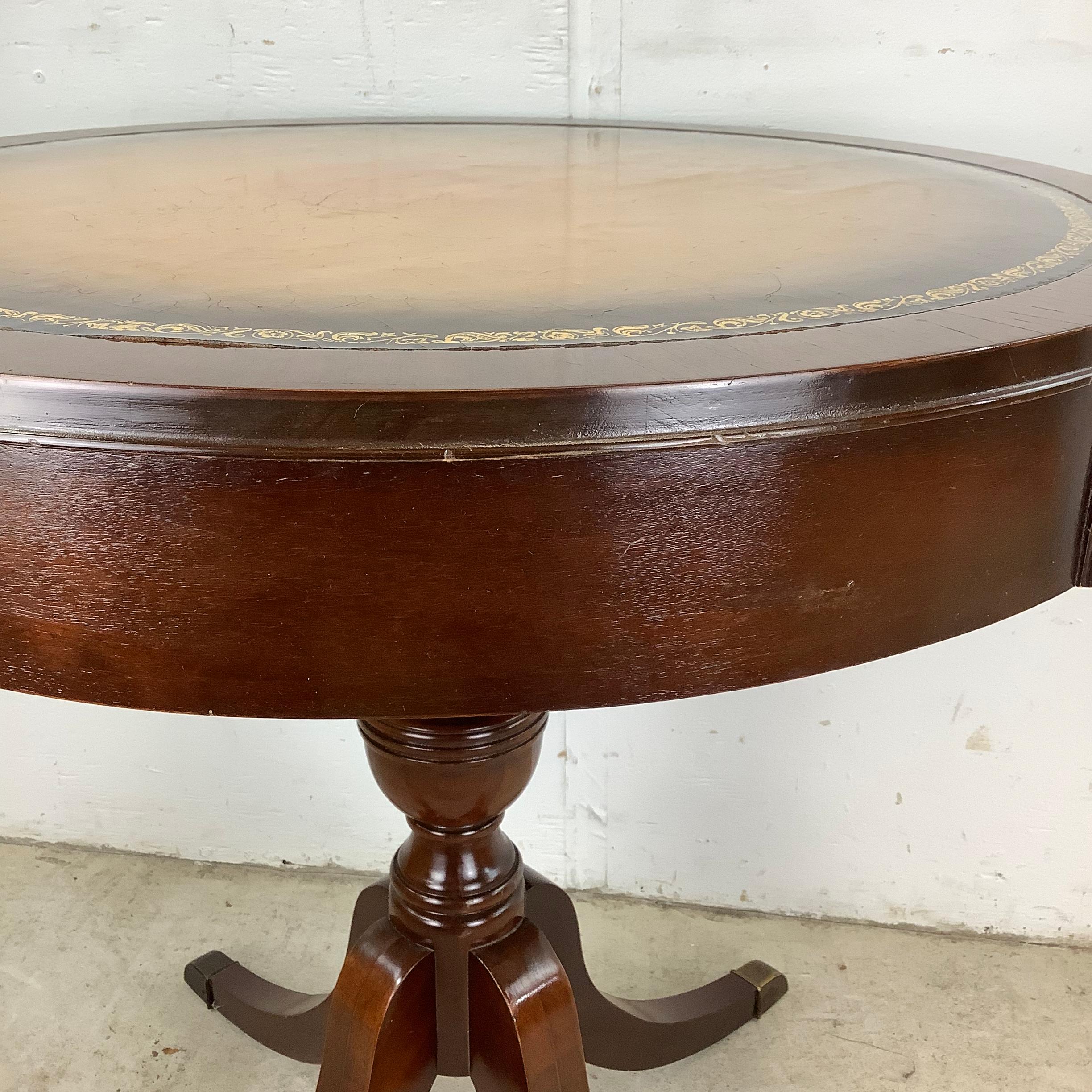 Vintage Mahogany Drum Table after Duncan Phyfe 5