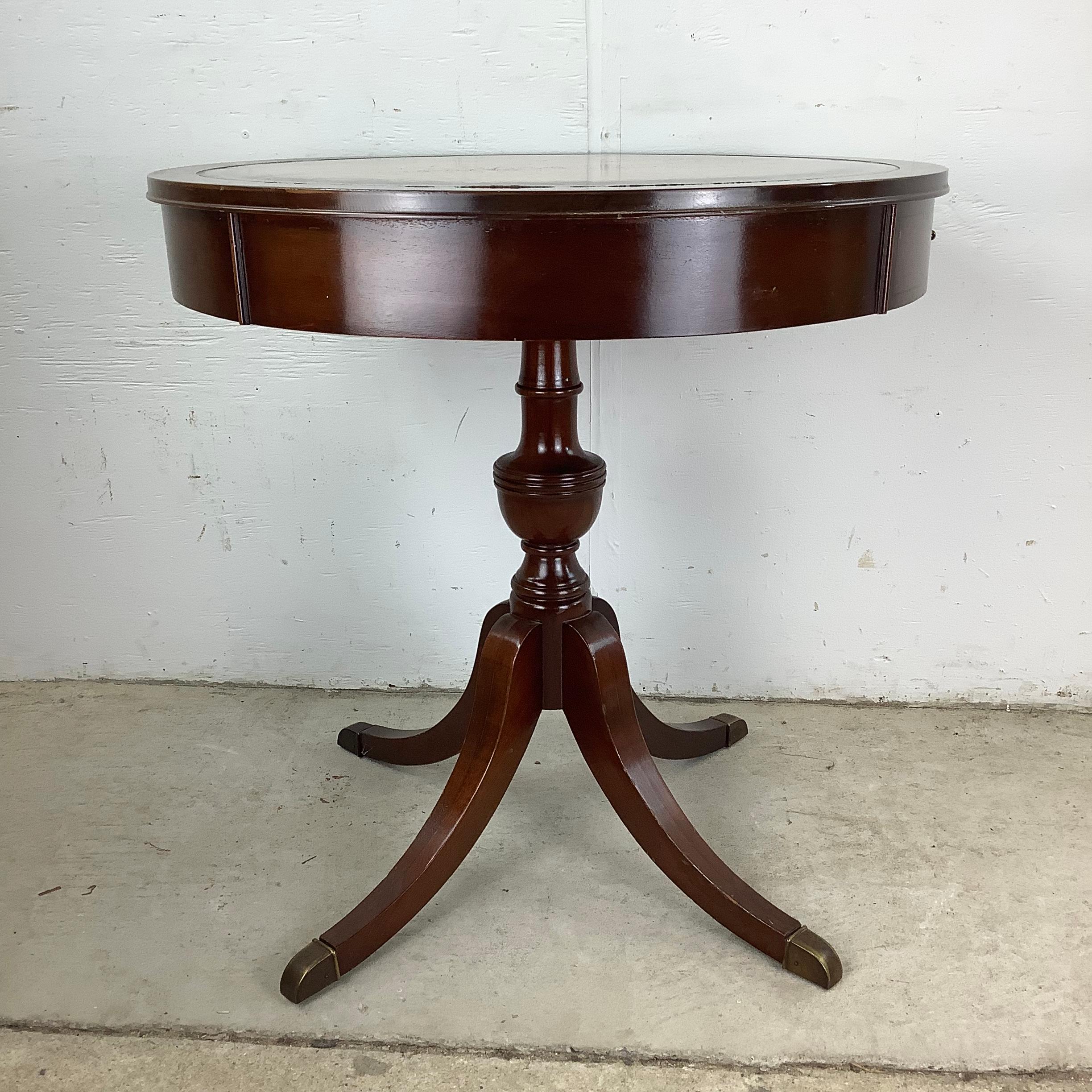 Vintage Mahogany Drum Table after Duncan Phyfe 11