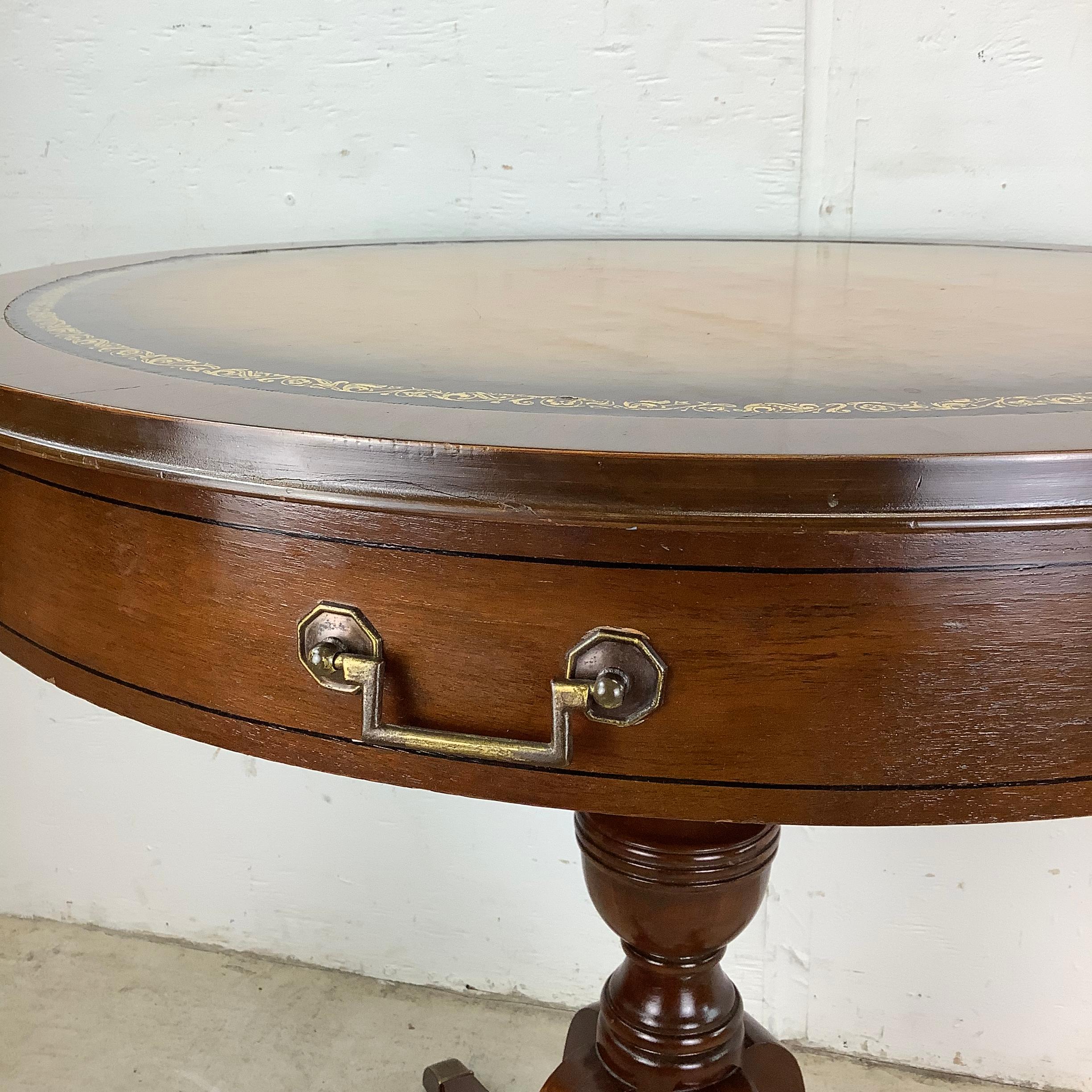 Chippendale Vintage Mahogany Drum Table after Duncan Phyfe