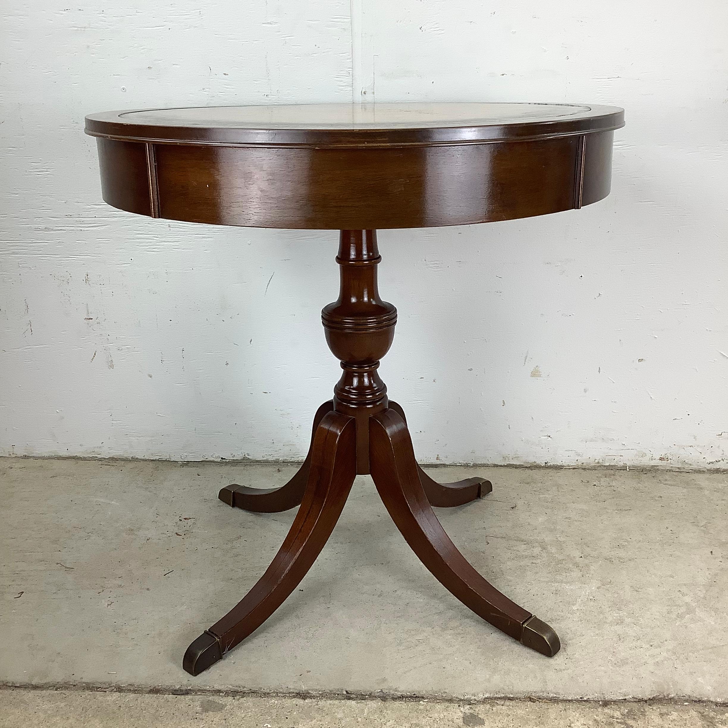 Vintage Mahogany Drum Table after Duncan Phyfe In Good Condition In Trenton, NJ