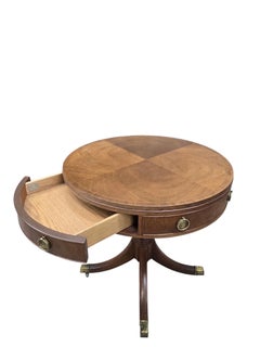 Vintage Mahogany Drum Table by Baker Furniture