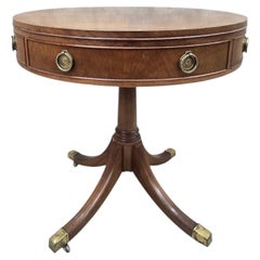 Vintage Mahogany Drum Table by Baker Furniture