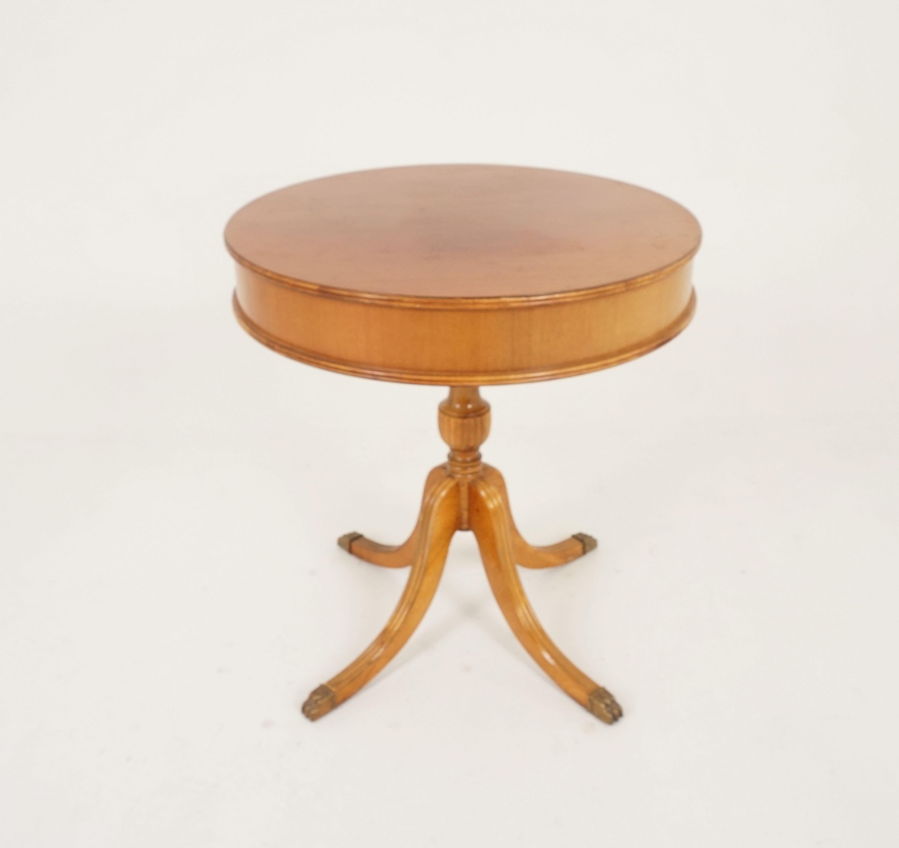 Vintage Mahogany Drum Table Lamp Table, America, 1940 2