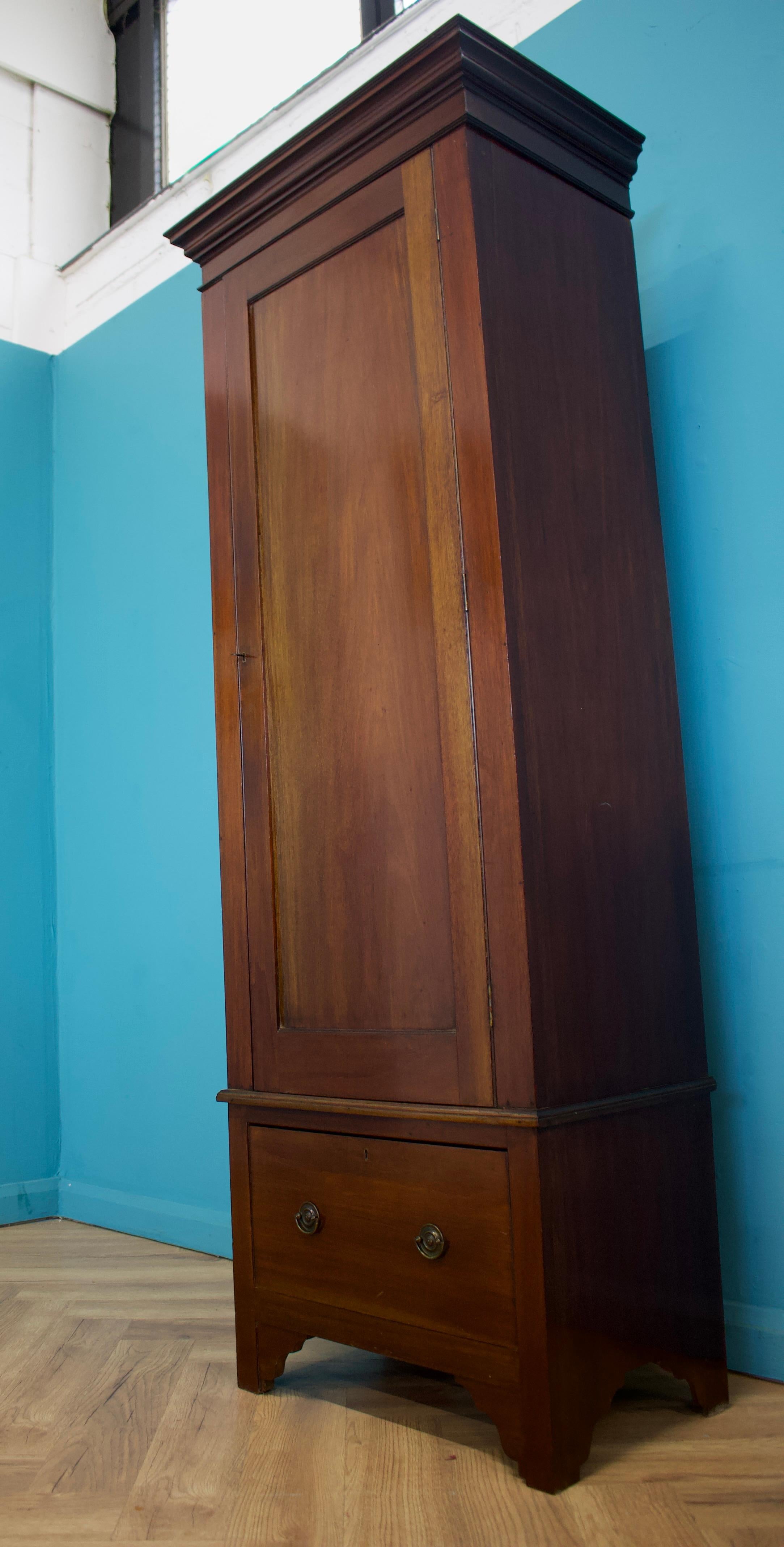 Vintage Mahogany Edwardian Hall Cupboard Wardrobe, 1900s In Good Condition In South Shields, GB