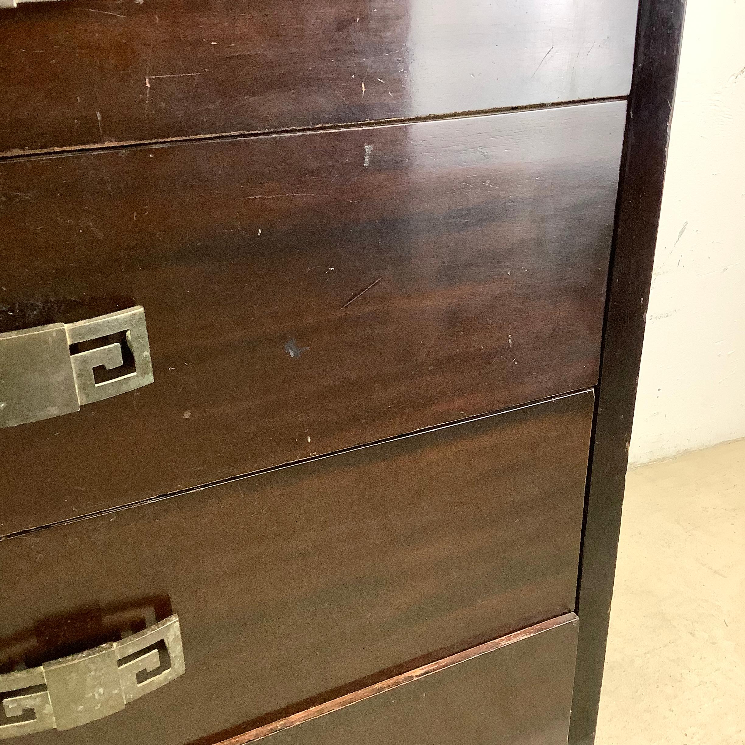 Wood Vintage Mahogany Eight Drawer Bedroom Dresser For Sale