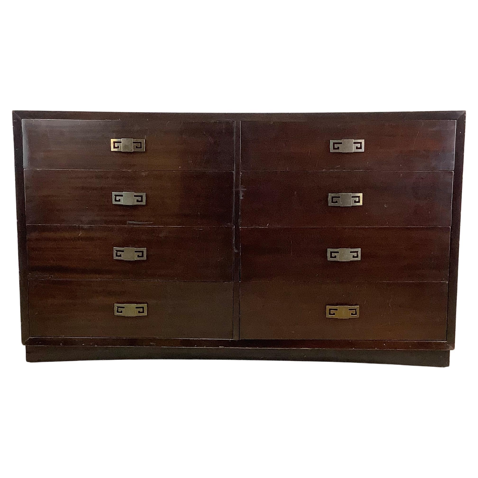Vintage Mahogany Eight Drawer Bedroom Dresser