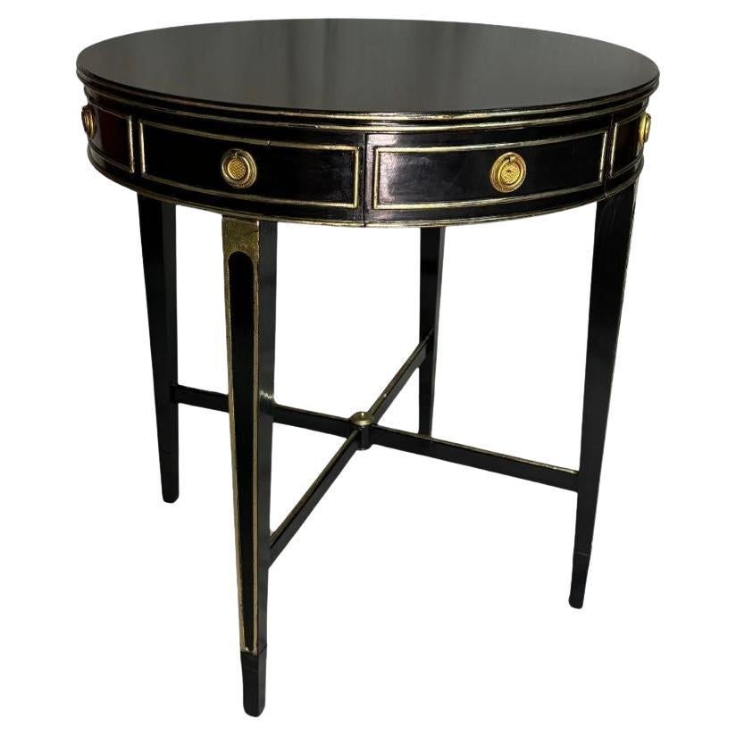 Vintage English Drum Table - Tete De Negra For Sale