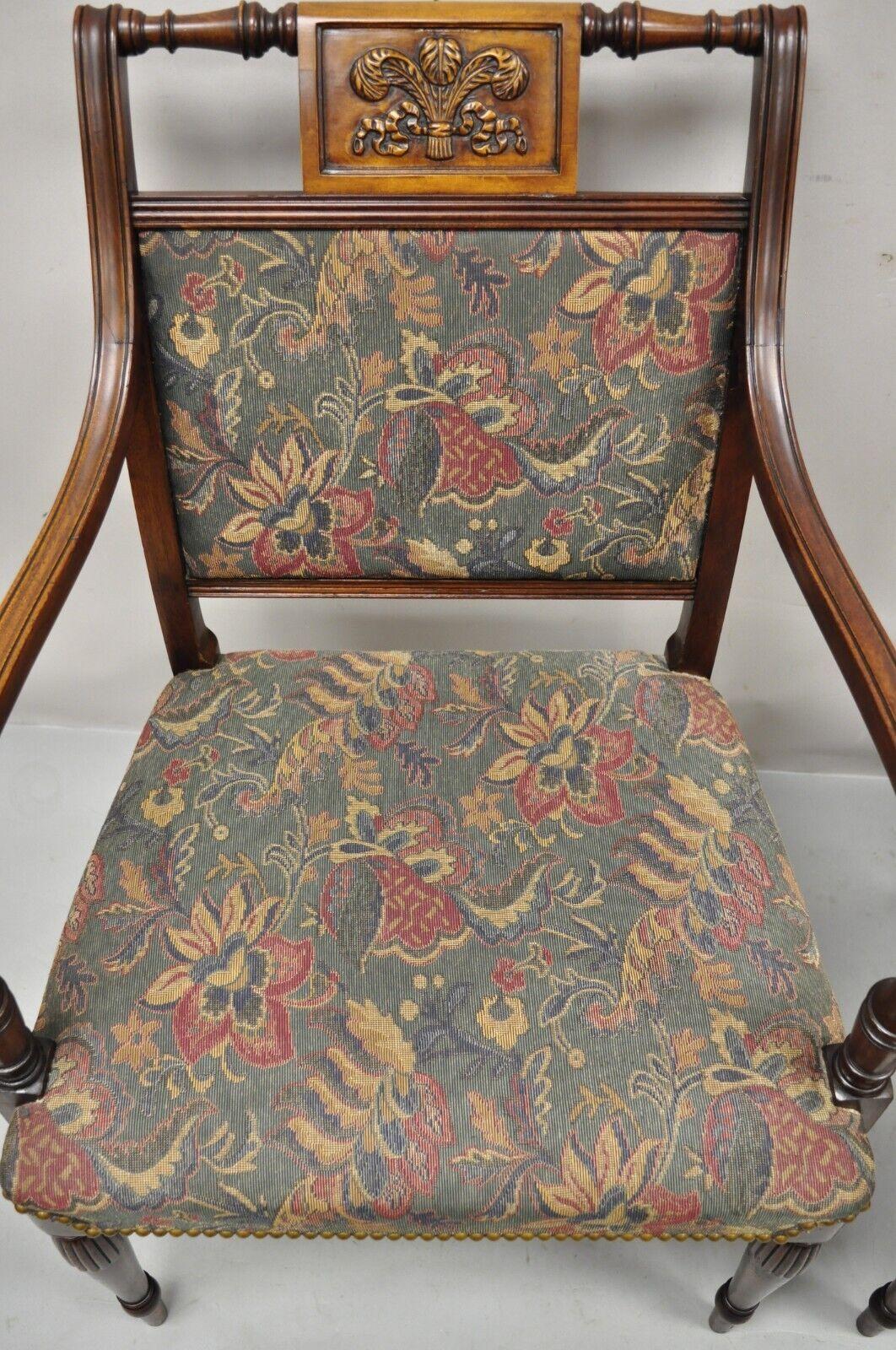 Vintage Mahogany English Sheraton Style Dining Chairs Prince of Wales - Set of 6 For Sale 6