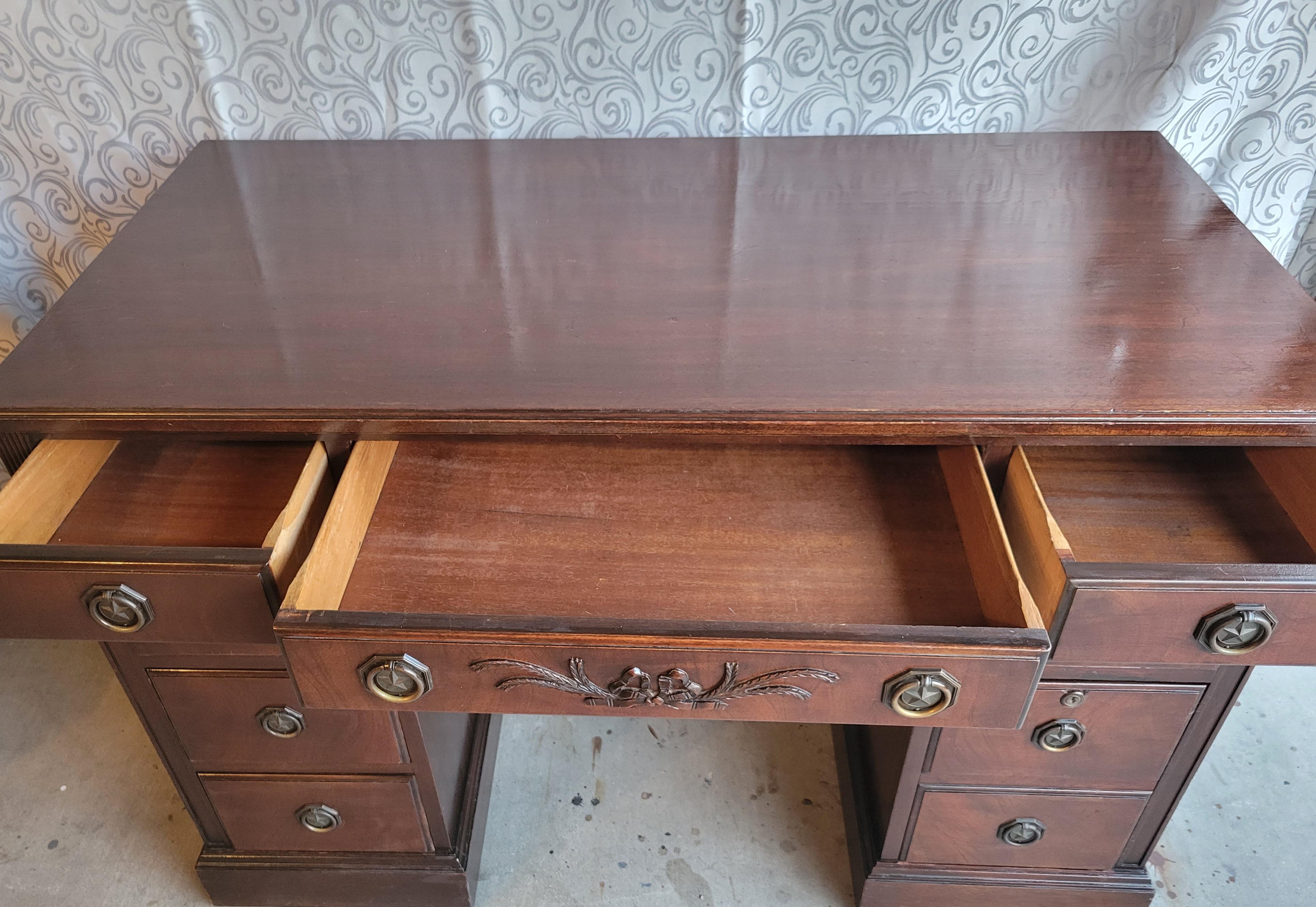 antique mahogany desk with drawers