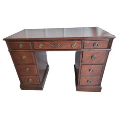 Vintage Genuine Mahogany Executive Desk with 8 Drawers