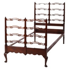 Vintage Mahogany Filigree Twin Bed C1940