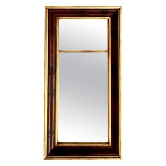 Vintage Mahogany Flame Burl Wood Mirror